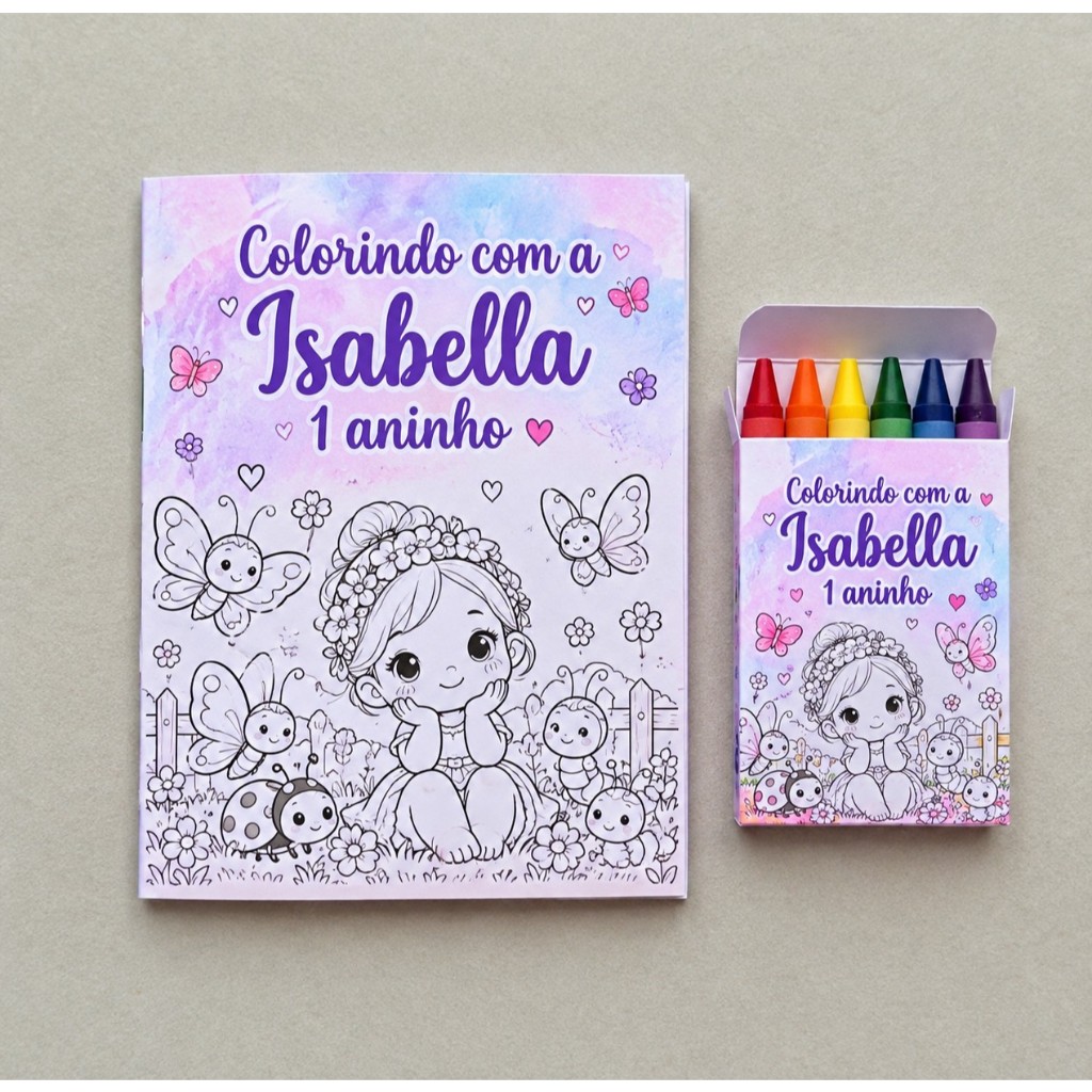 Kit com 10,20,30 ou 40 unid. de Livro de Colorir Personalizado – Lembrancinha de Aniversário - Fazemos o tema escolhido
