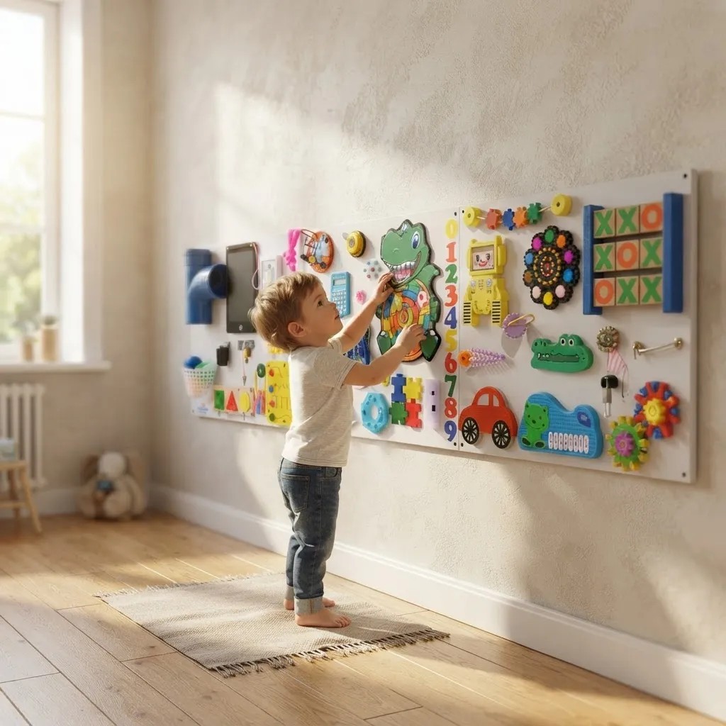 Painel Sensorial Montessori Grande para crianças brinquedo educativo e interativo