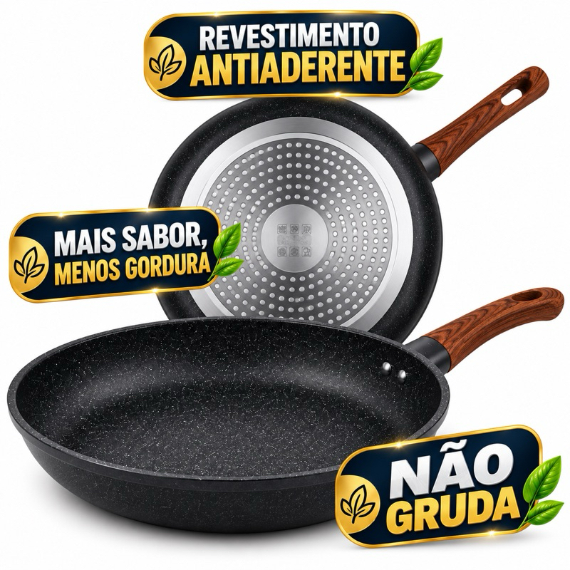 Frigideira Preta Indução Antiaderente Ceramica Não Gruda Profissional Premium Alta Qualidade
