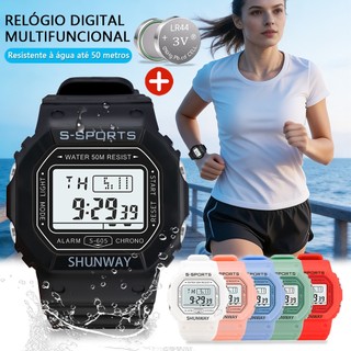 Relógio A Prova D Água Feminino À Prova Esportivo Eletrônico Digital De Choque Temporizador Luminoso Multifunção