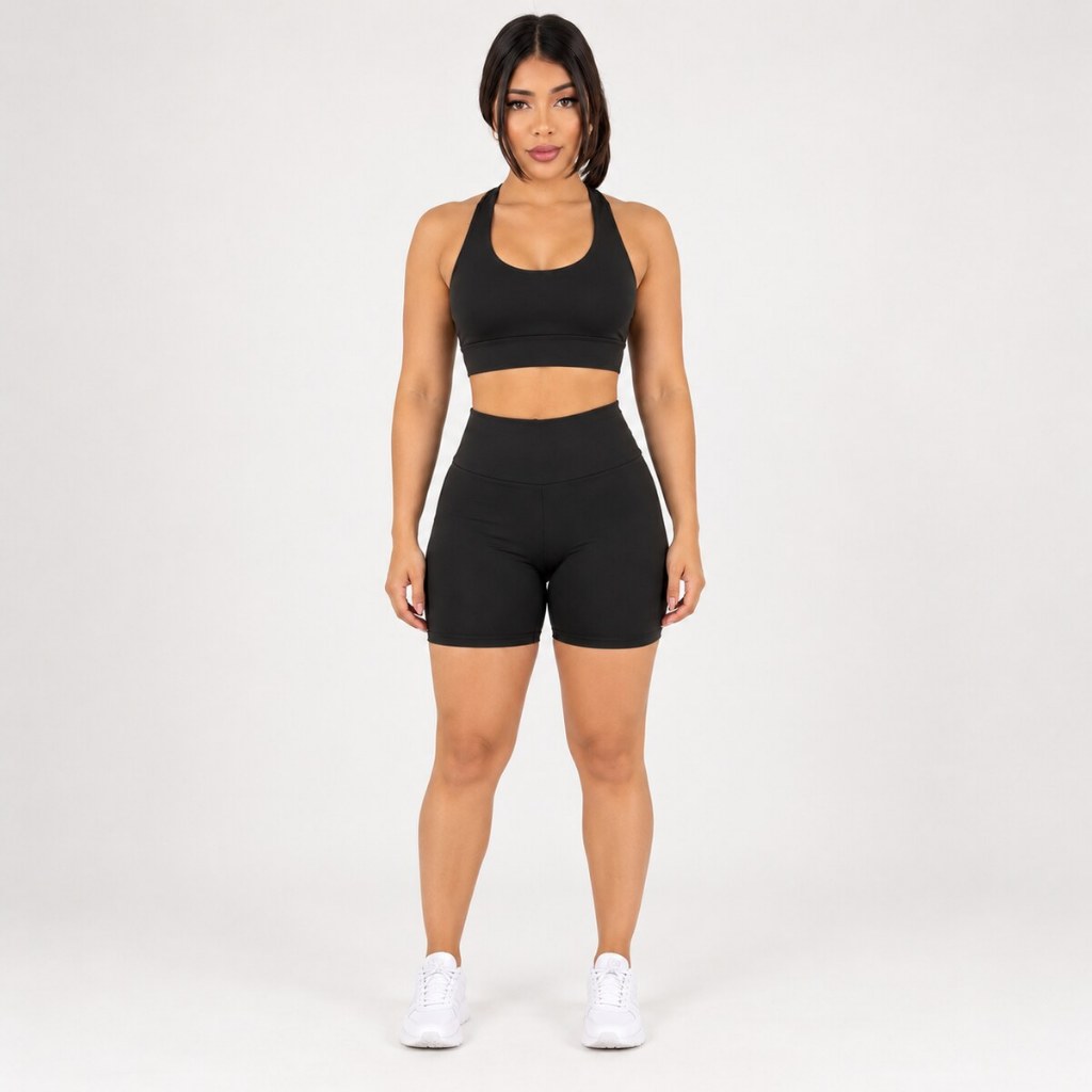 Conjunto Feminino Academia Fitness Treino Top Nadadouro e Shorts |Look para Academia Crossfit Treinar Zero Transparência