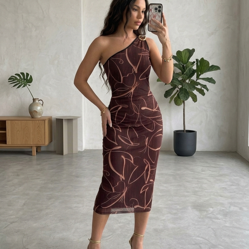 Vestido Feminino Tule Midi com estampa manga unica com forro e elastano varias cores,novas estampas.