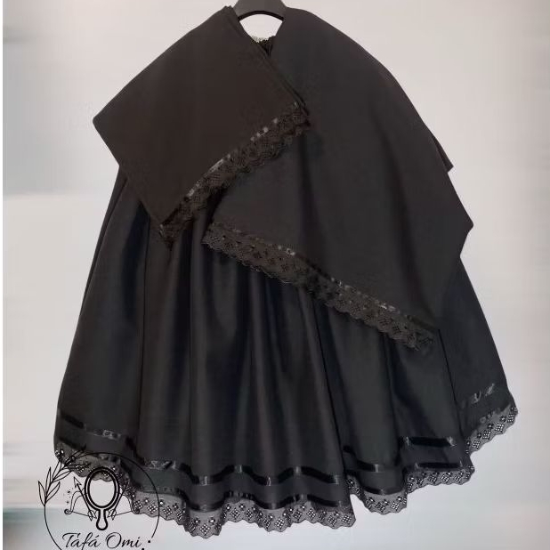 Conjunto 3 Peças Saia Oxford Preto Exu Pombagira Candomblé Umbanda Quimbanda