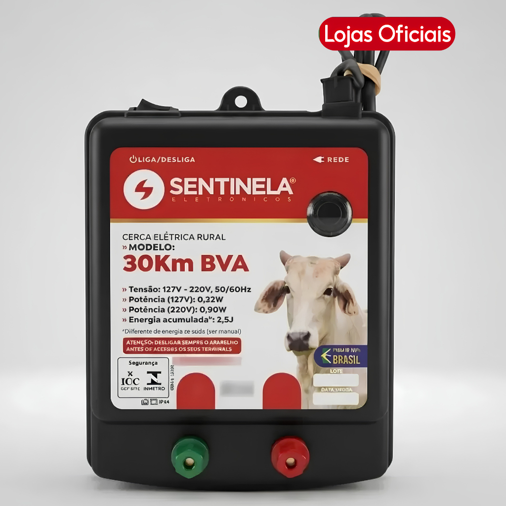 Eletrificador de Cerca Rural Sentinela 30km 2,5J Bivolt Automático Modelo 1039 para Gado e Equinos