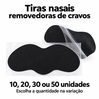 Adesivo Removedor de Cravos para Nariz - Tiras Nasais Pretas com 10, 20, 30 ou 50 Unidades
