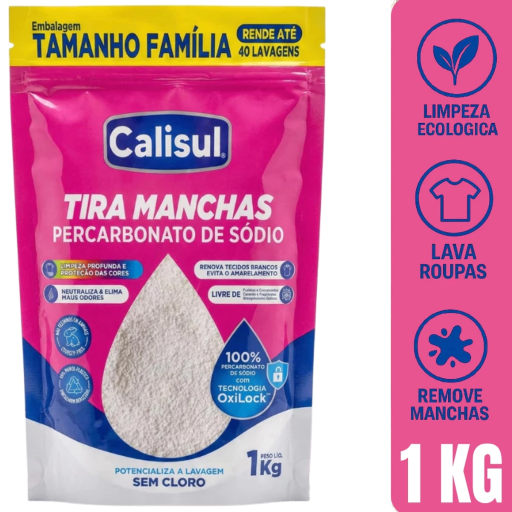 Percarbonato 100% Puro Original Tira Manchas Roupas Brancas e Coloridas Calisul