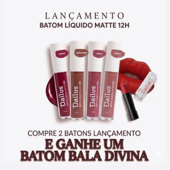 Batom Dailus Líquido Matte 12h Ultra-hidratante Alta Pigmentação Longa Duração