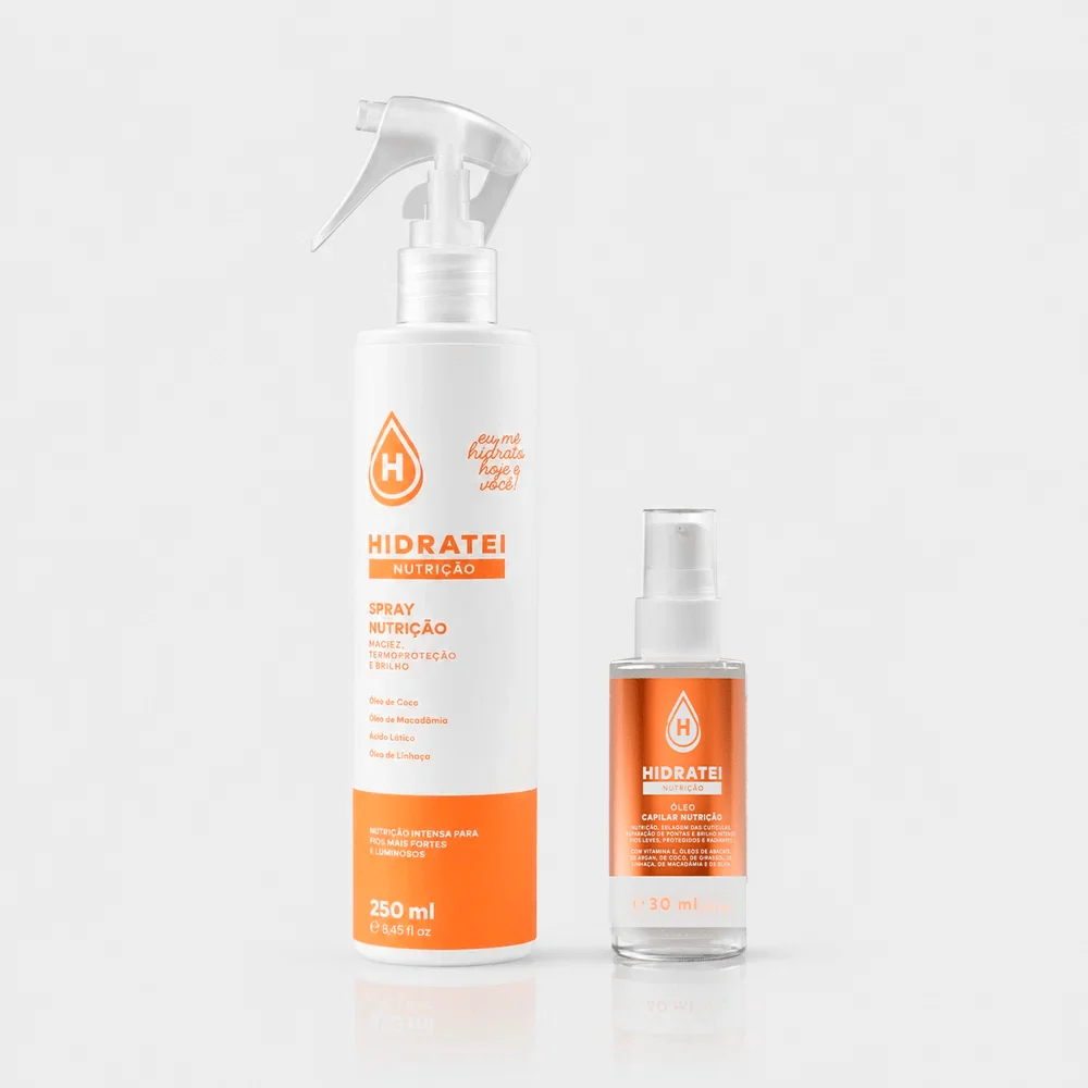 Kit Nutrição Diária Hidratei Spray Nutrição 250ml + Óleo Capilar Nutrição 30ml