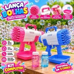 Lançador de Bolhas Sabão Bazuka Automática Bolha de Sabão Pistola de Bolhas Menina Menino