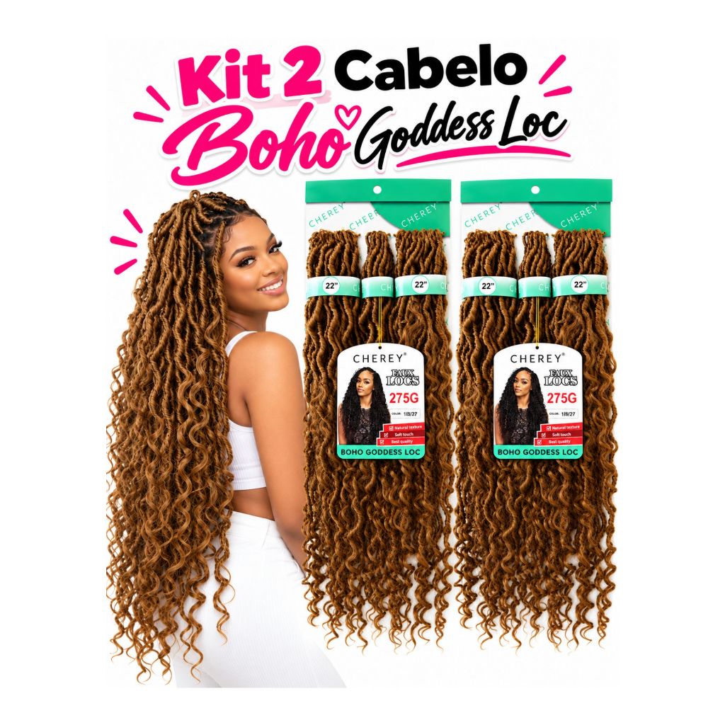 KIT 02 CABELO DREAD COM CACHOS BOHO GODDESS LOC