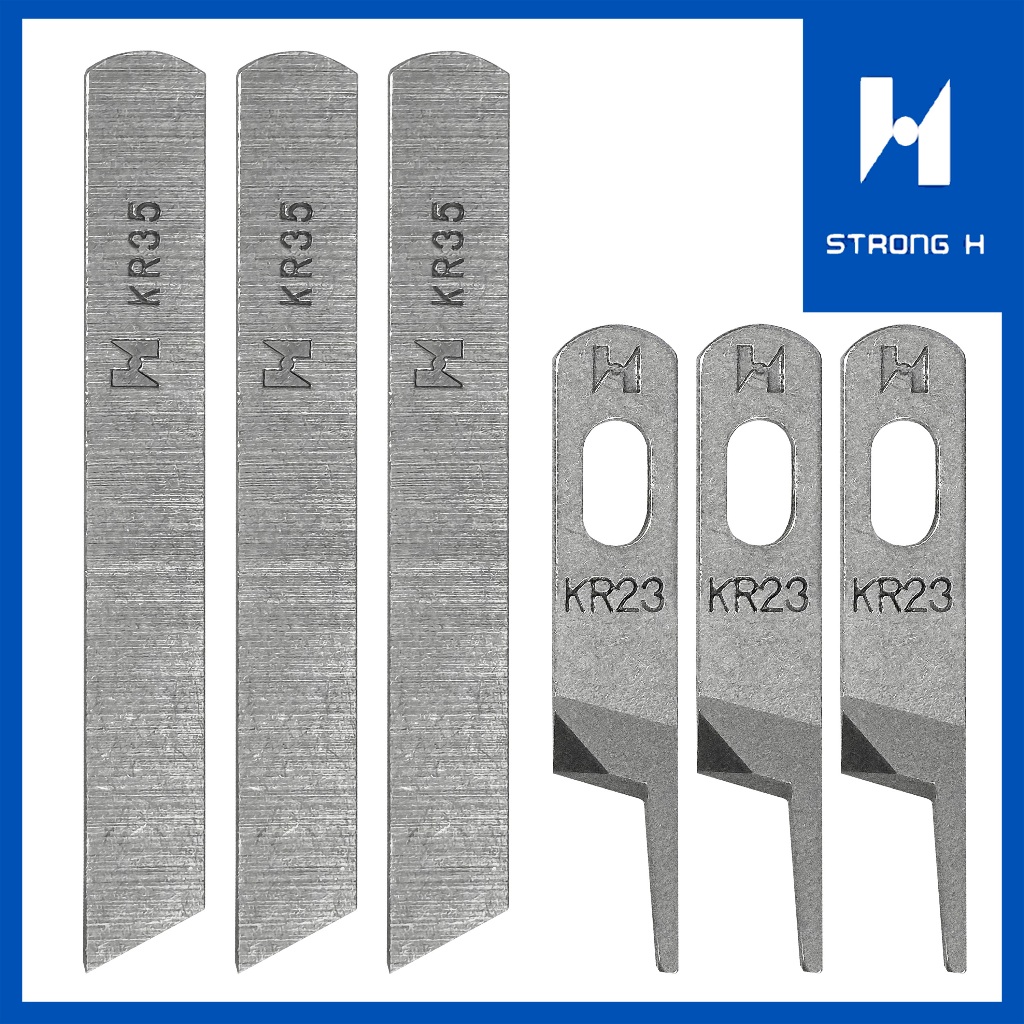 Kit 3 Pares Faca Fixa Movel Original STRONG H Overlock Ponto Cadeia Industrial - KR23 KR35
