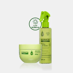 Kit Capilar Sport Hidratei: Spray Fixador 200ml + Máscara 250g Reparadora Pós-Treino Antifrizz