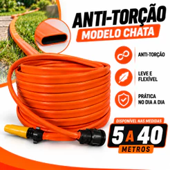 Mangueira Jardim Anti Torção Anti Dobra 10 a 50 Metros Laranja