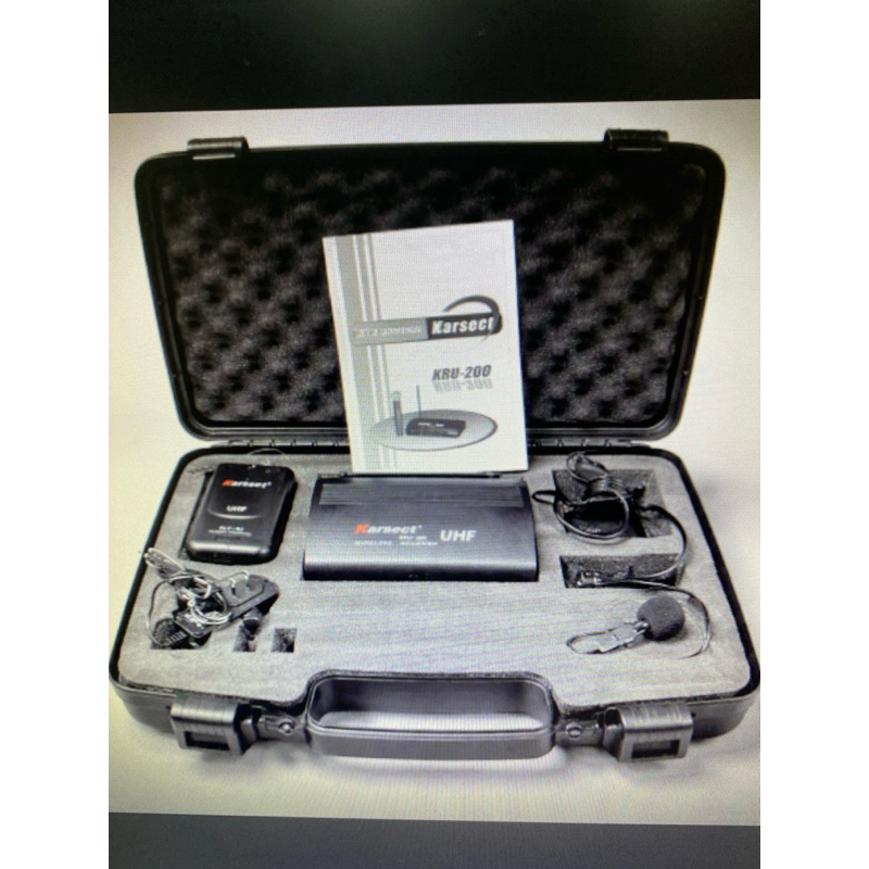 Microfone sem fio karsect kru 200 uhf de lapela c mala