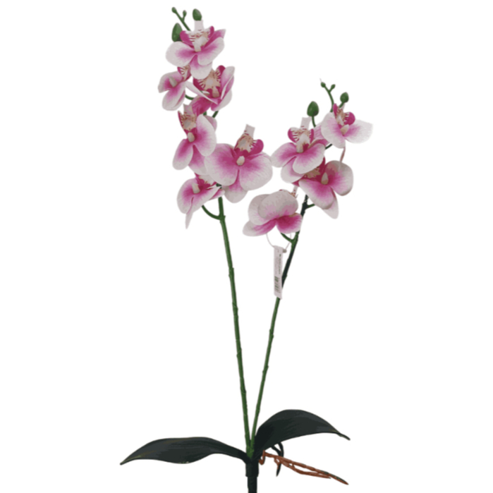 Orquídea Artificial Galho Duplo 56cm Flor Arranjo Decoração Casamento Festa Casa