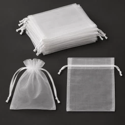 Saco Saquinho Organza Kit 10/20/50/100 Und Tule Branco Lembrancinha Festa Casamento Presente 7x9 9x12 10x15 20x30
