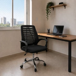 Cadeira de Escritório Esteirinha Mesh Ergonômica Giratória Regulagem de Altura Tela Mesh Suporta até 120kg