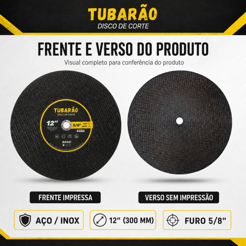 Disco de Corte 12" x 5/8" x 3mm Policorte - Tubarão