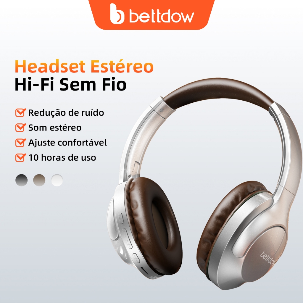 Os fones de ouvido Bluetooth de modo duplo BETTDOW oferecem qualidade de som nítida, cancelamento de ruído e são dobráv