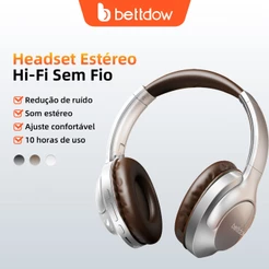 Os fones de ouvido Bluetooth de modo duplo BETTDOW oferecem qualidade de som nítida, cancelamento de ruído e são dobráv