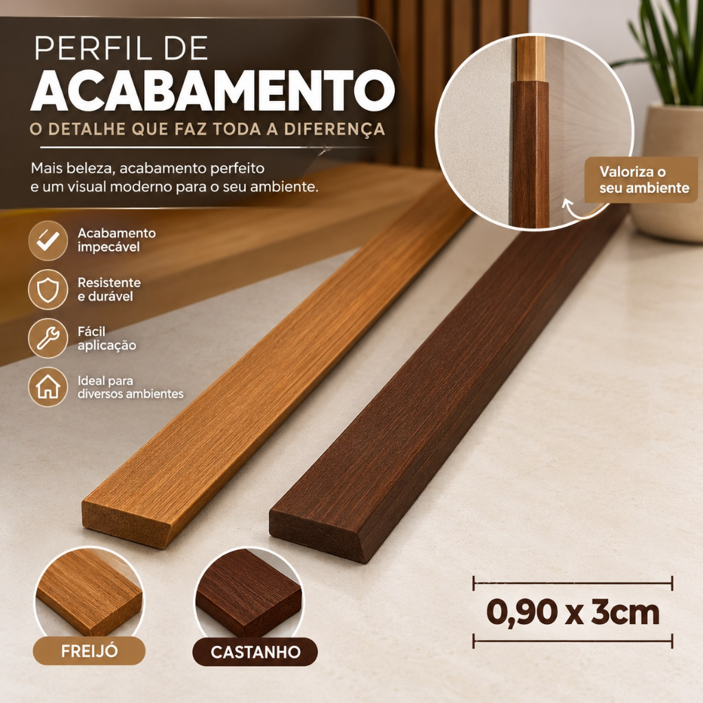 Perfil de Acabamento MDF 0,90x3cm Premium