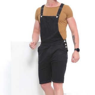 Macacão Curto Masculino Sarja Preto