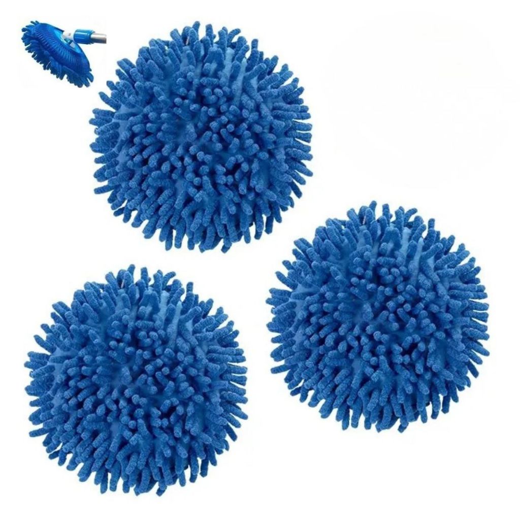Refil Microfibra Limpeza Seco Esfregão Para Balde Mop kit 3