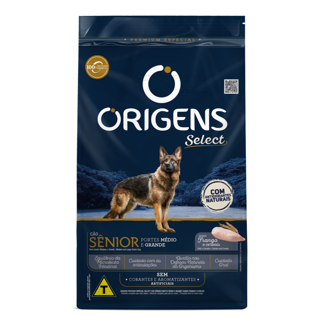 Ração Origens Cães Sênior Racas Media e Grande 15kg