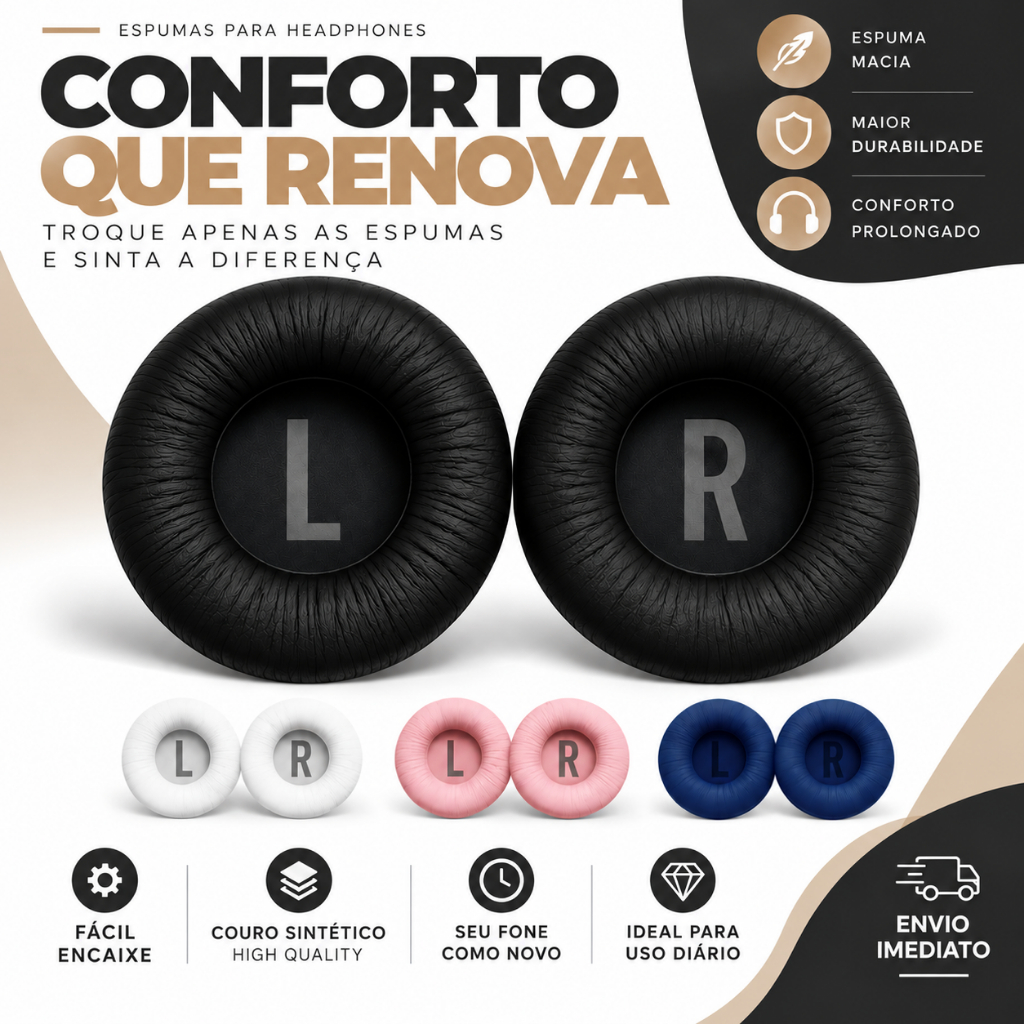 Espumas Para Fone JBL T510 T510bt T520 T520bt T600