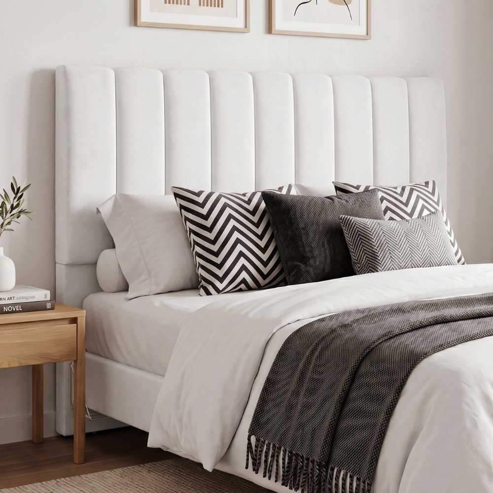 Cabeceira Cama Box Queen 160 cm Dália W01 Facto Branco - Lyam Decor