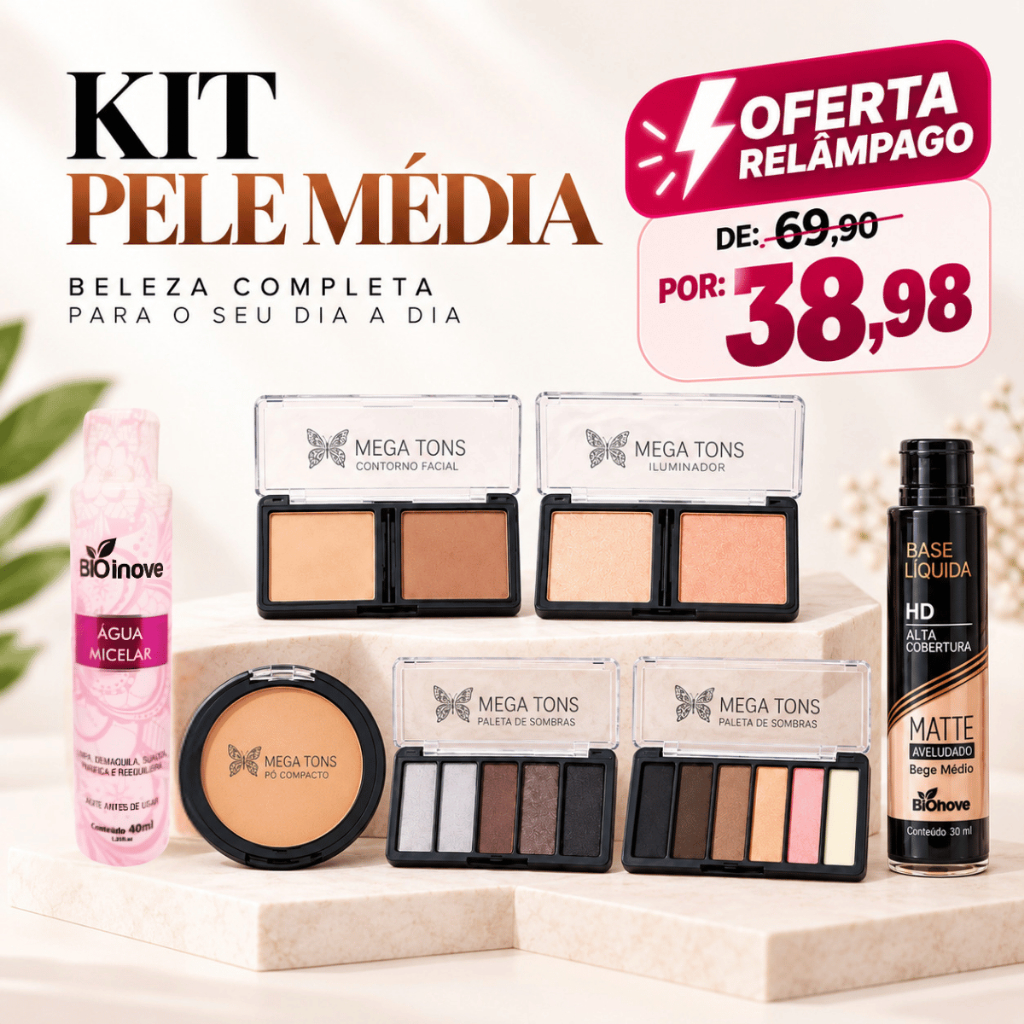 Kit Maquiagem Para Pele Média Com Design De Sobrancelha Paleta Sombras  Make Alta Fixação