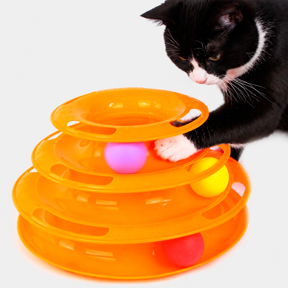 Brinquedo Interativo P/ Gatos Corre Corre Torre De Bolinhas