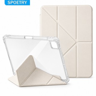 SPOETRY Capa Y dobrar HD acrílica com slot para caneta Para Tablet IPAD 9 8 7 AIR 3 A16 10 geração 10.2 10.5