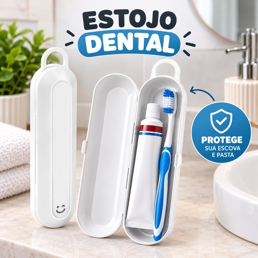 Estojo Dental Porta Escova E Pasta De Dente Para Viagem