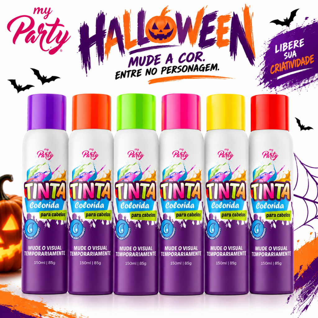 150ml Tinta Spray para Cabelo Temporária Fácil de Remover para Crianças