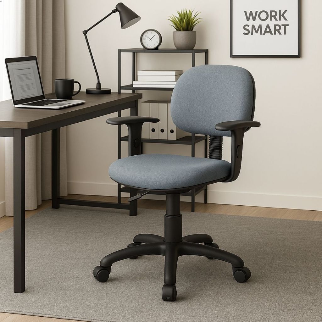 Cadeira Secretária Giratória Ergonômica com Braço Regulável 120kg Escritório Home Office