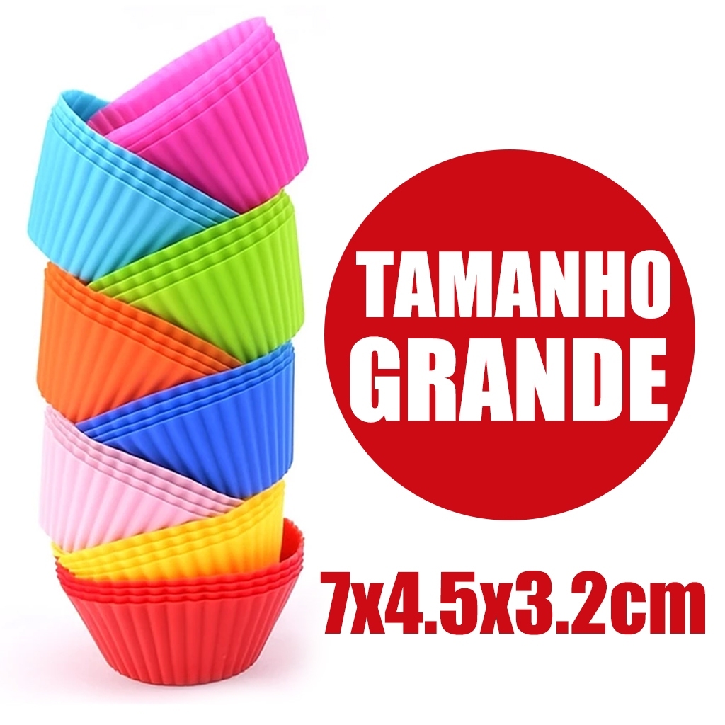 Forminhas de Silicone 12/24/36 Peças para Cupcake Muffin Mini Bolo Redondas Air Fryer