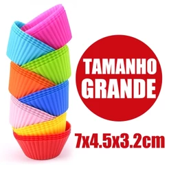 Forminhas de Silicone 12/24/36 Peças para Cupcake Muffin Mini Bolo Redondas Air Fryer