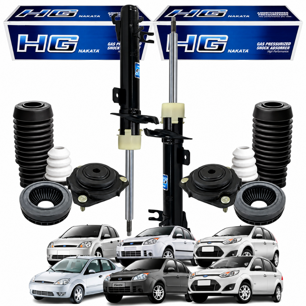Par Amortecedor Kit Batente Coifa Dianteiro Ford Fiesta Zetec Rocam