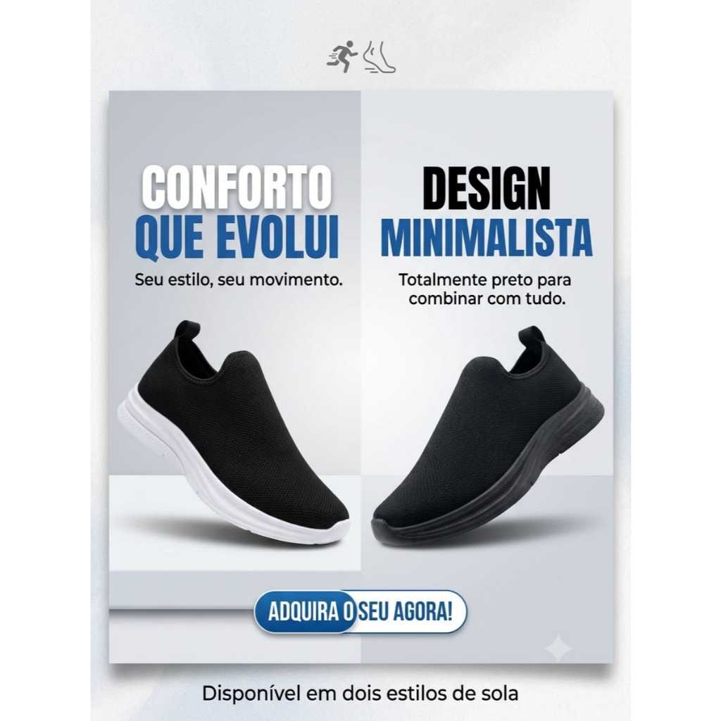 Tênis Esportivo Casual Calce Fácil Masculino feminino Unissex Leve Confortável  Respirável Resistente Caminhada