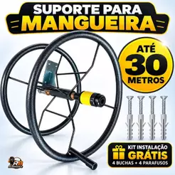 Suporte para Mangueira de Jardim Giratório Enrolador de Mangueira 30 Metros
