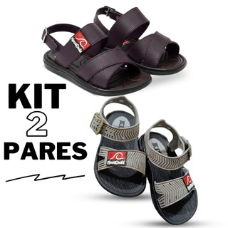 Kit 2 Pares Sandalia Infantil Masculino Anatomica Kids + Sandalia infantil menino Nova Onda fivela
