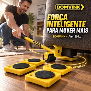 Levantador de Móveis Pesados Fácil Alavanca com 4 Rodas 360 Graus Bomvink até 150kg