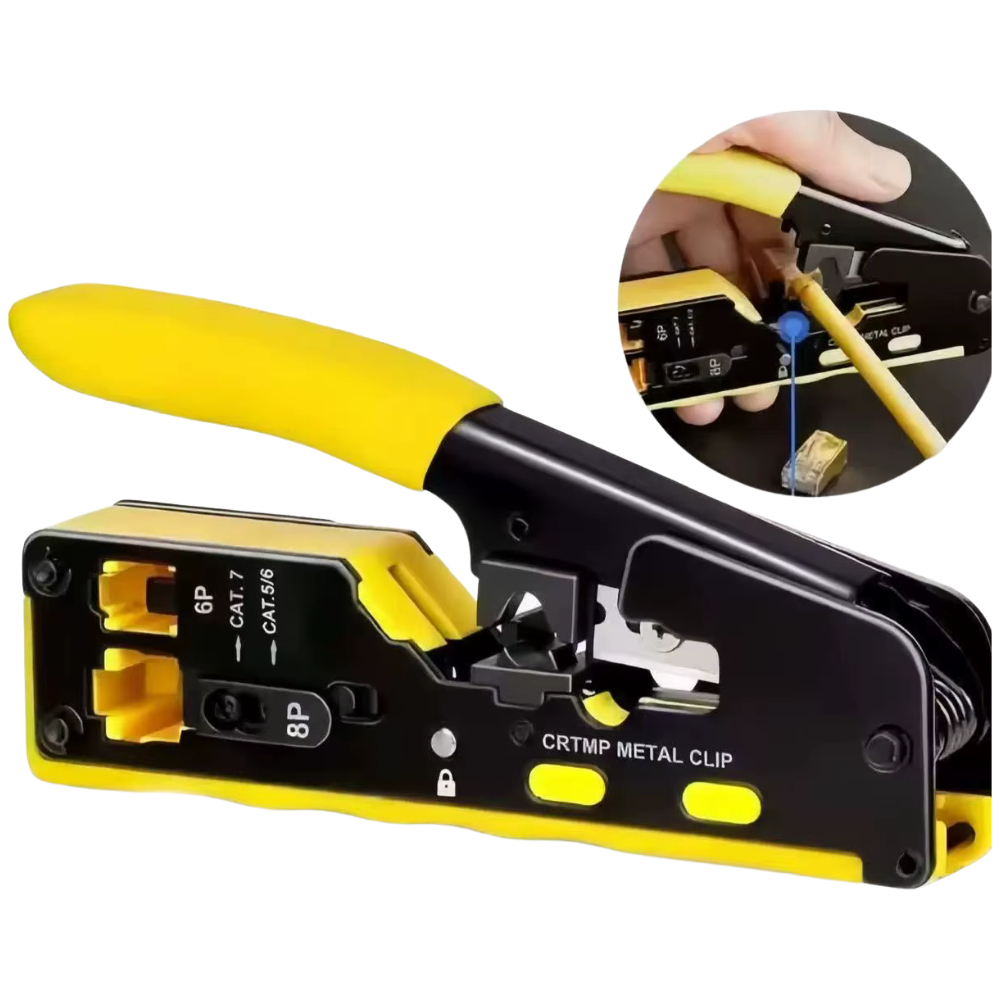 Alicate Rj45 / Rj11 Ezcrimp Passante Vazado Alicate Crimpar Rj45 Cat.5 Cat.6 Cat.7