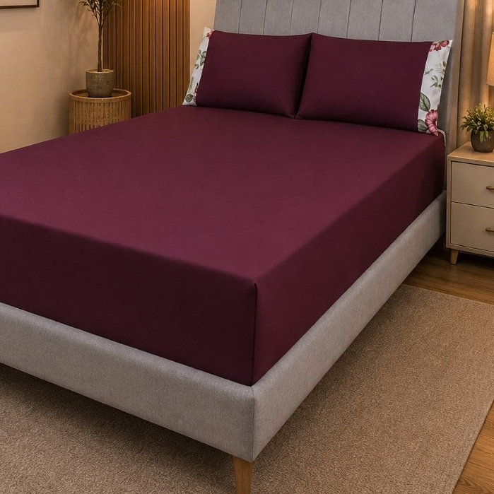 Jogo de Lençol Estampado 400 Fios Micropercal com Elástico SOLTEIRO CASAL QUEEN BOUTI GARDEN 3 Pçs