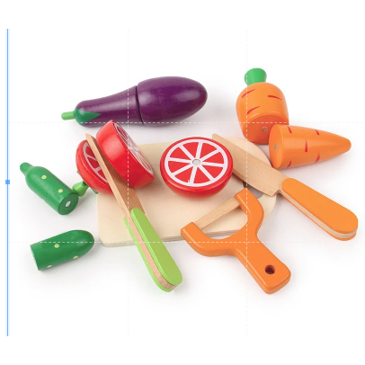 Conjuntos Cozinha Brinquedo Infantil Madeira Educativo Frutas Carne Legumes