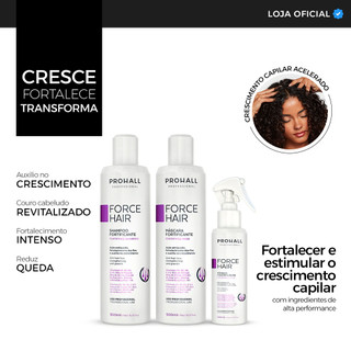 Kit Crescimento Capilar Force Hair Shampoo + Máscara + Tônico 8x