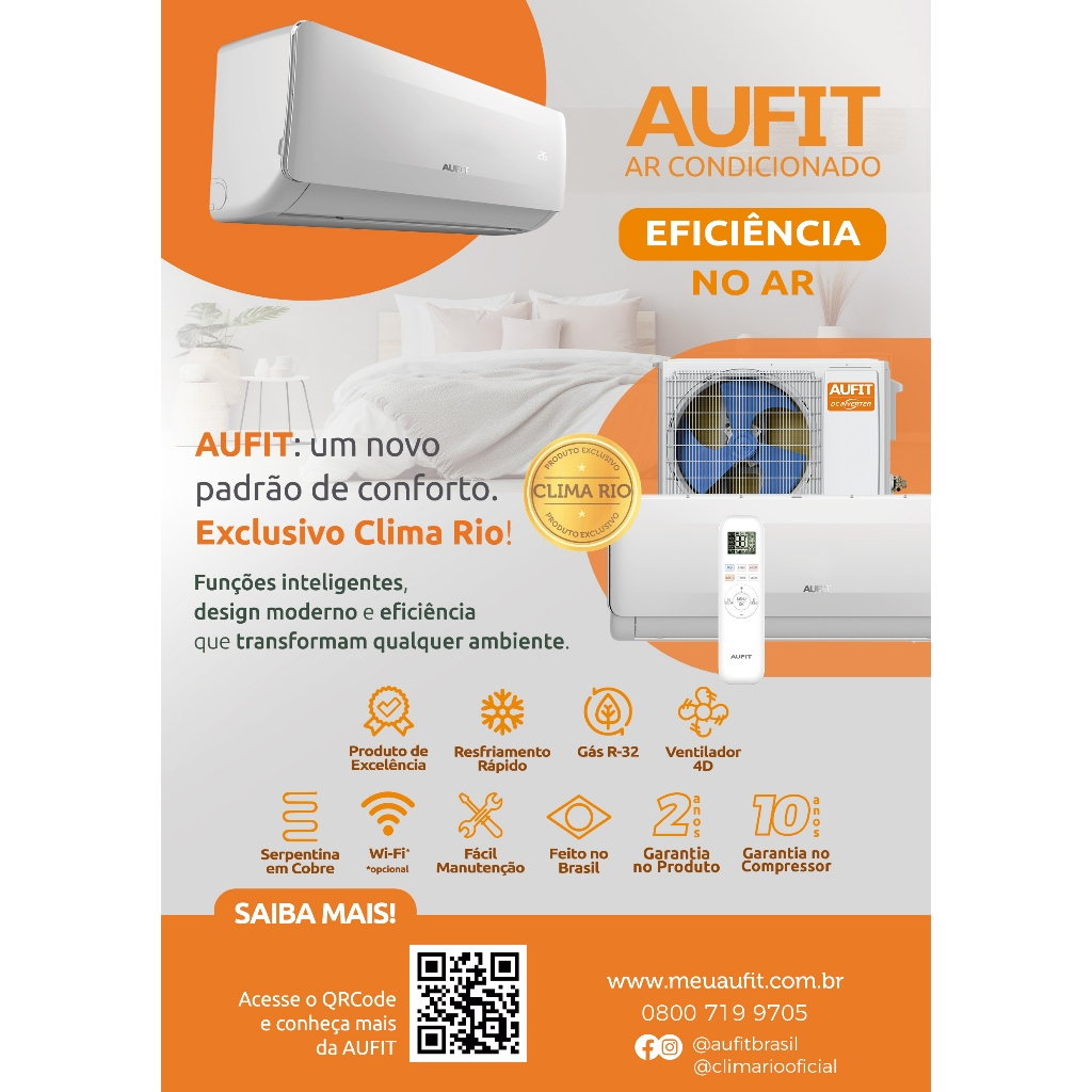 Ar Condicionado Split Hi Wall Inverter Connect Aufit 18.000 Btus Frio 220V R-32 — imagem 2 de 2