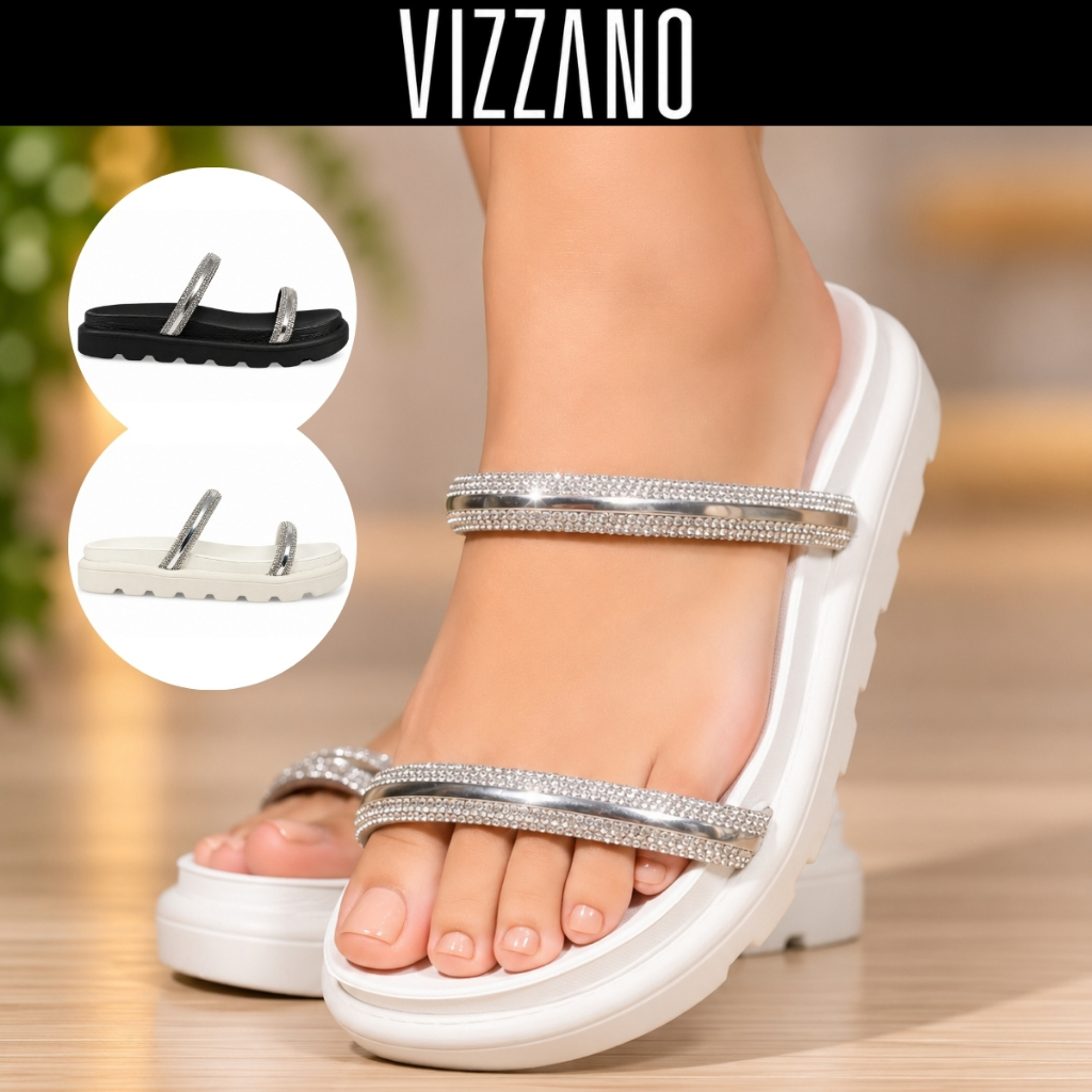 Sandália Vizzano Feminina Flatform Brilho Strass 6459.135