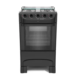 Fogão Mueller 4 Bocas, Acendimento Automático Total, Forno 48,1L Mesa Inox MFI4BB